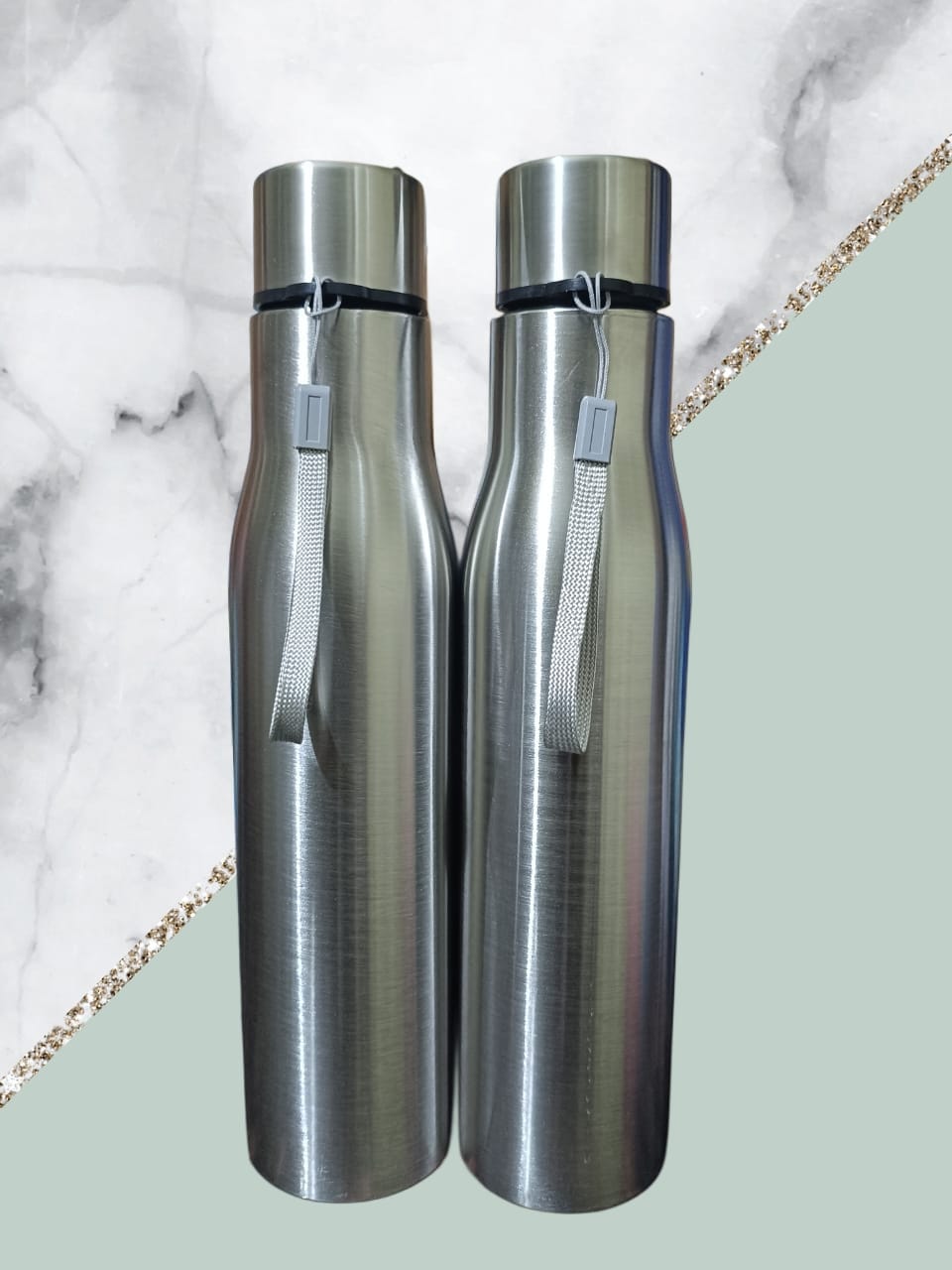 STAINLESS STEEL WATER BOTTLES PACK OF 2