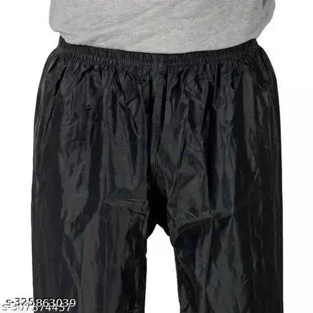 Polyester Rain Coat for Men (Black, Free Size)