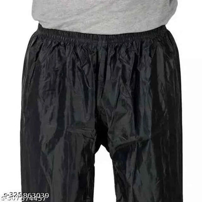 Polyester Rain Coat for Men (Black, Free Size)